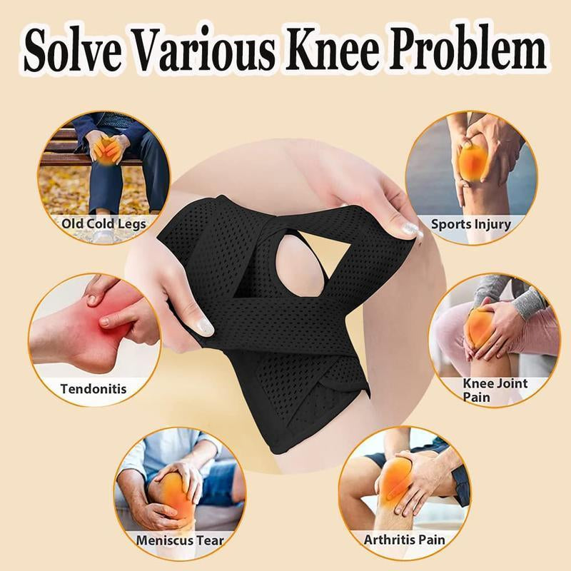Knee Brace for Knee Pain Relief โ Compression Support with Air Mesh Fabric, Adjustable Wrap & Side Stabilizers | for Sports, Running, Meniscus Tear, ACL, Arthritis