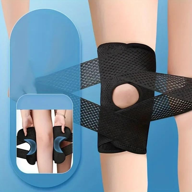 Knee Brace for Knee Pain Relief โ Compression Support with Air Mesh Fabric, Adjustable Wrap & Side Stabilizers | for Sports, Running, Meniscus Tear, ACL, Arthritis