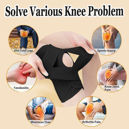 Knee Brace for Knee Pain Relief – Compression Support with Air Mesh Fabric, Adjustable Wrap & Side Stabilizers | for Sports, Running, Meniscus Tear, ACL, Arthritis
